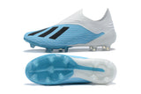 Adidas X 18+ FG White SkyBlue - soccerstory