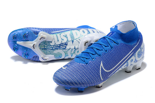 NIKE Mercurial Superfly VII 360 Elite FG White Blue - soccerstory