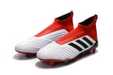 Adidas Predator 18+ FG Soccer Cleats White Solar Red Core Black - soccerstory