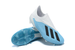 Adidas X 18+ FG White SkyBlue - soccerstory