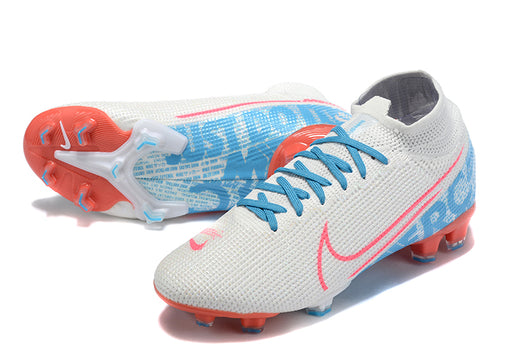 NIKE Mercurial Superfly VII 360 Elite FG White SkyBlue - soccerstory