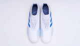 Adidas Predator 19.1 FG White Blue no Lace - soccerstory