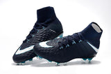 Nike Hypervenom Phantom III DF FG Soccer Cleats Navy Blue White - soccerstory