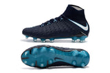 Nike Hypervenom Phantom III DF FG Soccer Cleats Navy Blue White - soccerstory