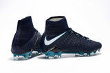 Nike Hypervenom Phantom III DF FG Soccer Cleats Navy Blue White - soccerstory