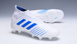 Adidas Predator 19.1 FG White Blue no Lace - soccerstory