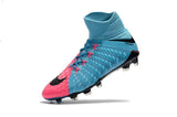 Nike Hypervenom Phantom III DF FG Soccer Cleats Blue Pink Black - soccerstory