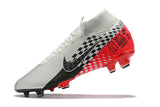NIKE Mercurial Superfly VII 360 Elite FG Black White Red - soccerstory