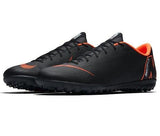 Nike Mercurial VaporX XII Academy Turf Soccer Cleats Black Orange - soccerstory
