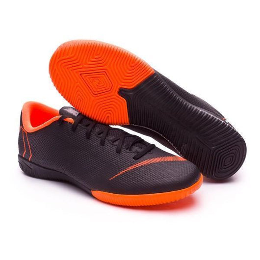 Nike Mercurial VaporX XII Academy IC Soccer Cleats Total Black Orange - soccerstory