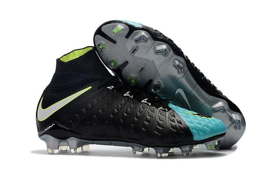 Nike Hypervenom Phantom III DF FG Soccer Cleats Black Turquoise Blue - soccerstory