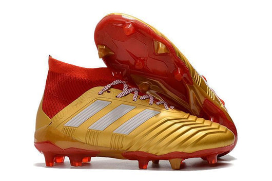 Adidas Predator 18.1 FG Soccer Cleats Golden Core White Red - soccerstory