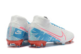 NIKE Mercurial Superfly VII 360 Elite FG White SkyBlue - soccerstory