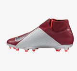 Nike Phantom Vision Elite DF FG Soccer Cleats Maroon Silver Black - soccerstory