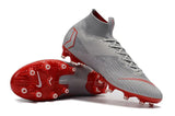 NIKE Mercurial Superfly VI 360 Elite AG High Cut Silver Red - soccerstory