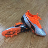 Puma One 1 Leather FG Orange Grey - soccerstory