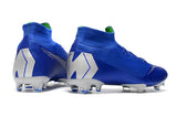 NIKE Mercurial Superfly VI 360 Elite FG Blue Silver - soccerstory