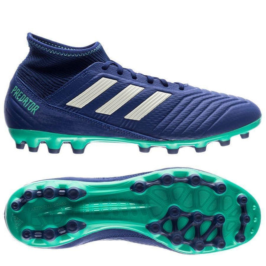 Adidas Predator 18.3 AG/FG Soccer Cleats Royal Blue White Green - soccerstory