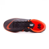 Nike Mercurial VaporX XII Academy IC Soccer Cleats Total Black Orange - soccerstory