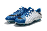 Nike Hypervenom Phantom III FG Soccer Cleats White Blue Black - soccerstory