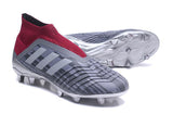 Adidas Predator 18+ Paul Pogba FG Soccer Cleats Iron Metallic Grey Red - soccerstory
