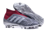 Adidas Predator 18+ Paul Pogba FG Soccer Cleats Iron Metallic Grey Red - soccerstory