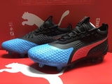 Puma One 1 Glory Leather FG Black Blue Red - soccerstory