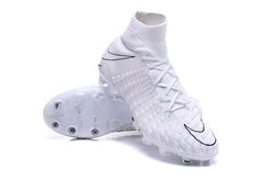 Nike Hypervenom Phantom III DF FG Soccer Cleats All White - soccerstory