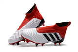 Adidas Predator 18+ FG Soccer Cleats White Solar Red Core Black - soccerstory