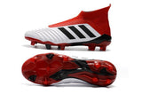 Adidas Predator 18+ FG Soccer Cleats White Solar Red Core Black - soccerstory