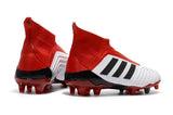 Adidas Predator 18+ FG Soccer Cleats White Solar Red Core Black - soccerstory
