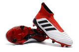 Adidas Predator 18+ FG Soccer Cleats White Solar Red Core Black - soccerstory
