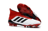 Adidas Predator 18+ FG Soccer Cleats White Solar Red Core Black - soccerstory