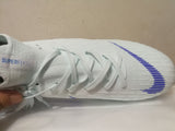Nike Mercurial Superfly VI Academy MG Cleat White Blue High Cut - soccerstory