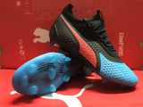 Puma One 1 Glory Leather FG Black Blue Red - soccerstory