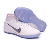 Nike Mercurial SuperflyX VI Elite IC Soccer Cleats White Metallic Grey - soccerstory