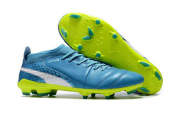 Puma One FG Football Boots - BlueWhiteGreen - soccerstory