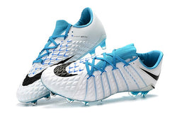 NIke Hypervenom Phantom III DF FG White Light Blue - soccerstory