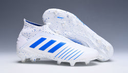 Adidas Predator 19.1 FG White Blue no Lace - soccerstory