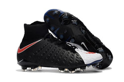 Nike Hypervenom Phantom III DF FG Soccer Cleats Black White Red - soccerstory