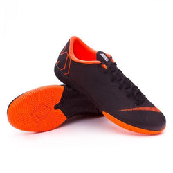 Nike Mercurial VaporX XII Academy IC Soccer Cleats Total Black Orange - soccerstory