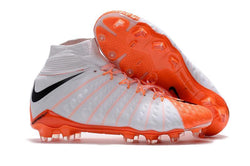Nike Hypervenom Phantom III DF FG Soccer Cleats White Orange Black - soccerstory