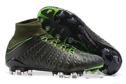 Nike Hypervenom Phantom III DF FG Soccer Cleats Grey Green Black - soccerstory
