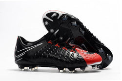 Nike Hypervenom Phantom III FG Soccer Cleats Black Red - soccerstory