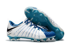 Nike Hypervenom Phantom III FG Soccer Cleats White Blue Black - soccerstory